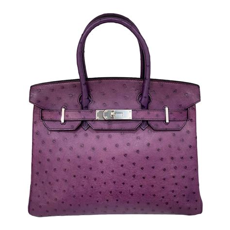 hermes purple ostrich leather|hermes ostrich bags.